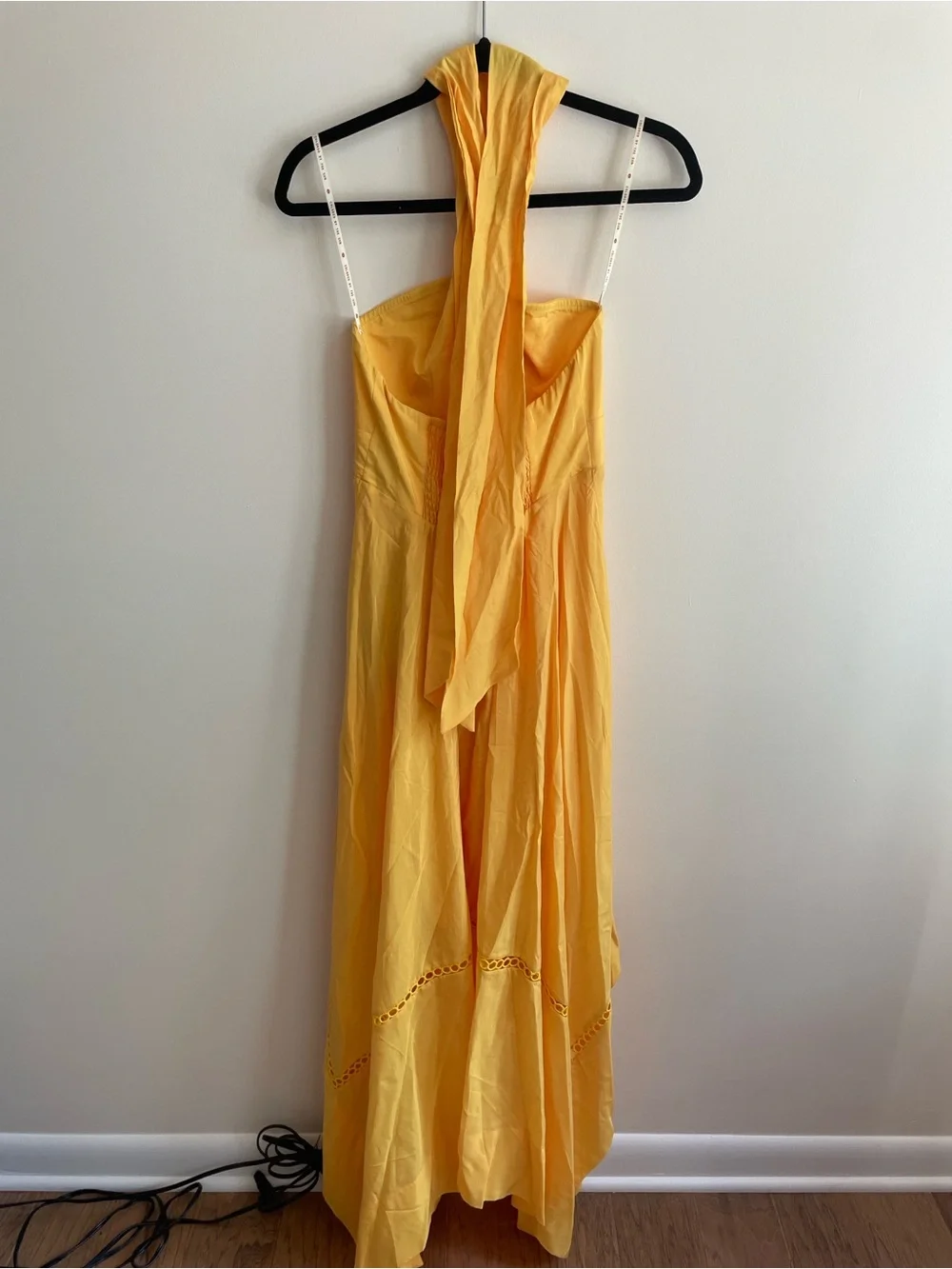 NWT Farm Rio Yellow Sleeveless Halter Maxi Dress Summer Asymmetrical Dress - Picture 5 of 7
